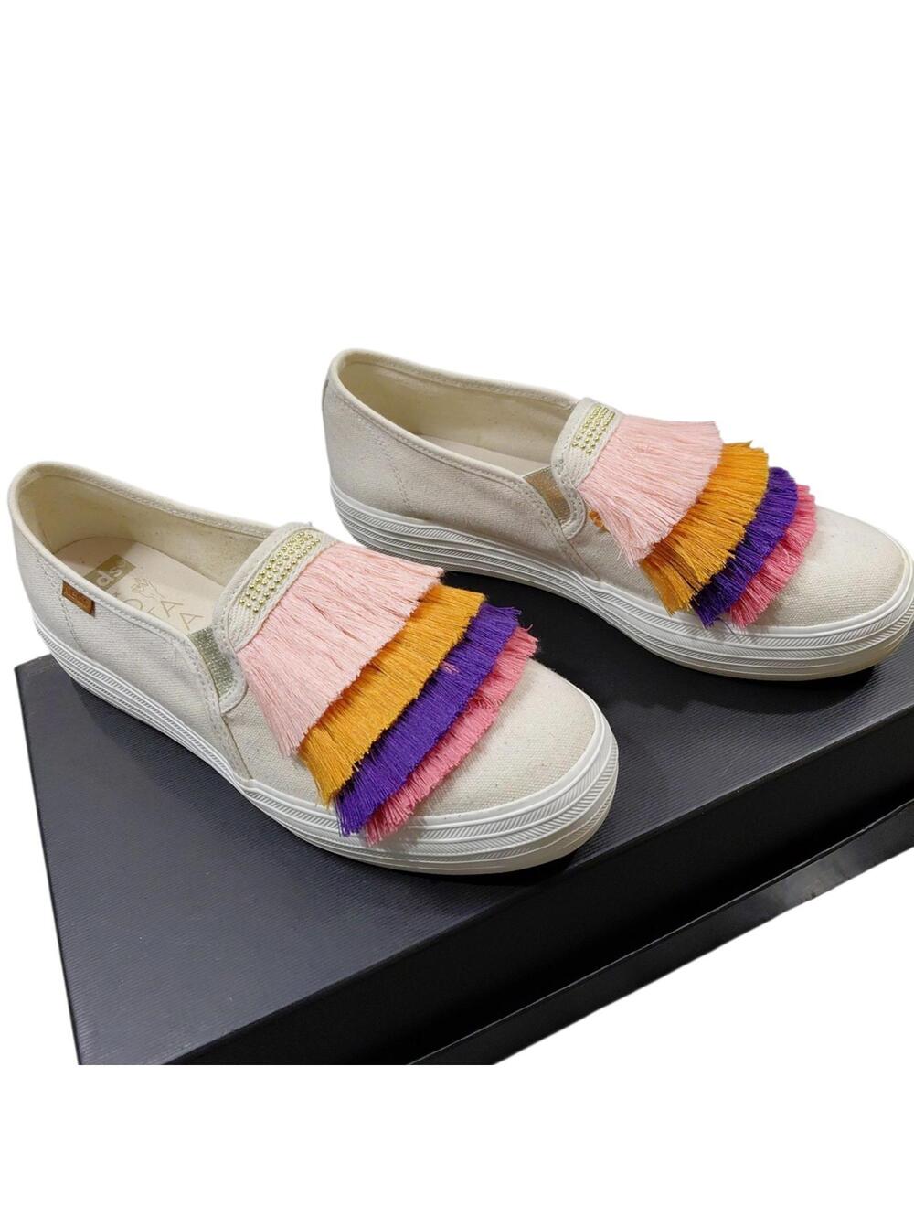 "KEDS X Lolita Mia" Like brand new,Colorful Fringe Slip-On Sneakers Keds Comfort